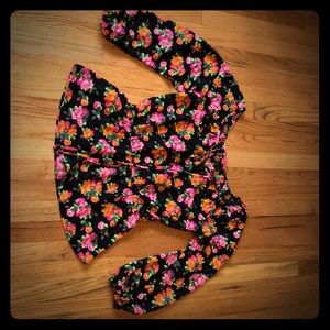 Betsy Johnson floral print flowy blouse